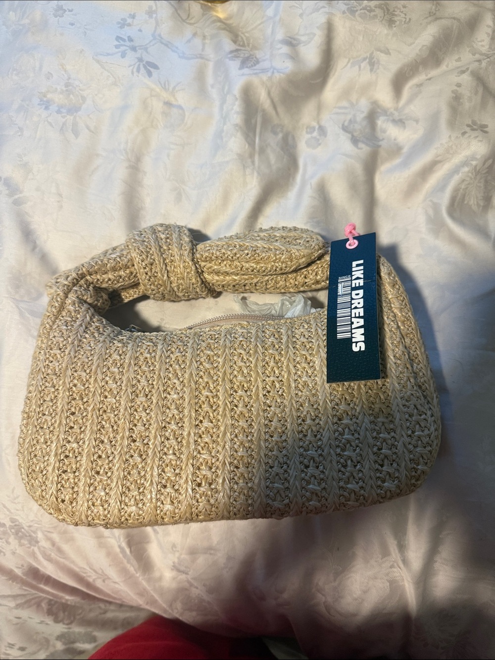 Like Dreams Knotted Shoulder Bag in Beige